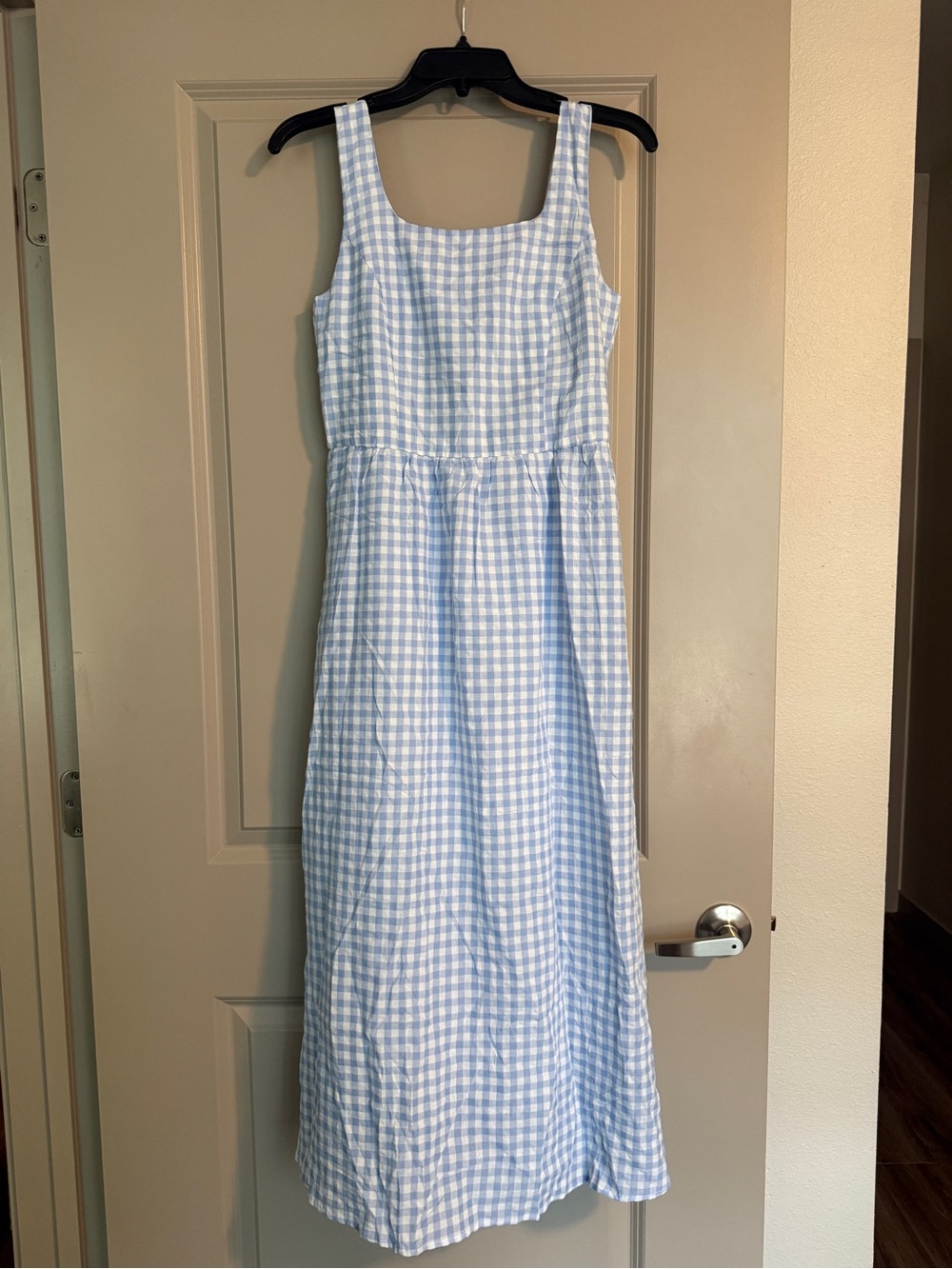 NWT Pretty Garden Blue & White Gingham Midi Dress - Size S